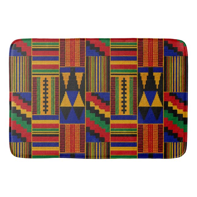 Afrikansk stil Kente tyg Badrumsmatta (Framsidan)