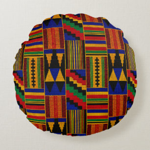 Afrikansk stil Kente tyg Rund Kudde