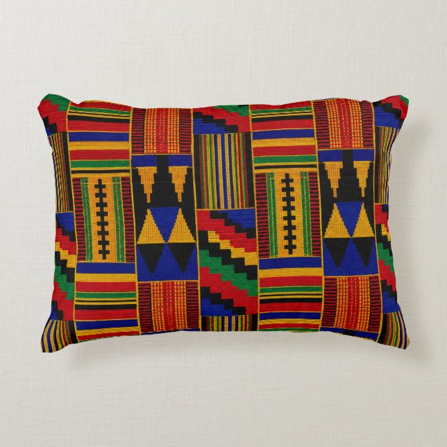 Afrikansk stilkente duk prydnadskudde (Framsidan)