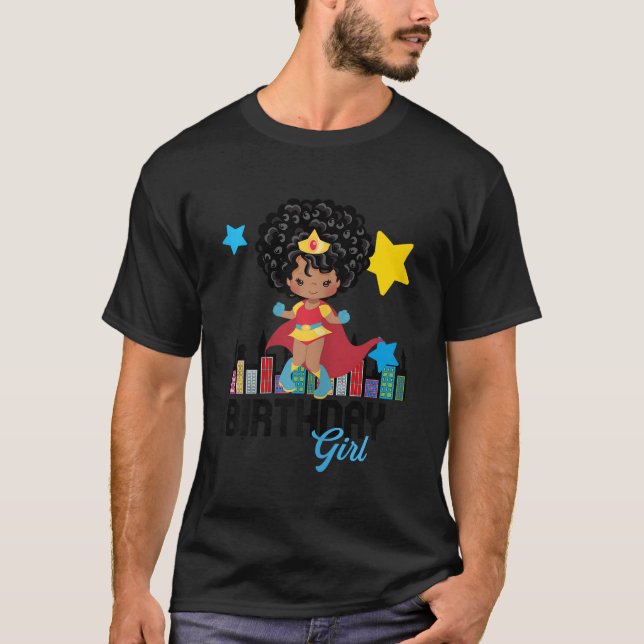 Afrikansk superhjälte från Birthday Girl T Shirt (Framsida)