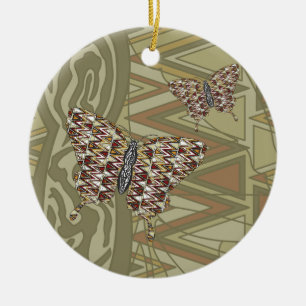 Afrikansk svallsvanskornament julgransprydnad keramik