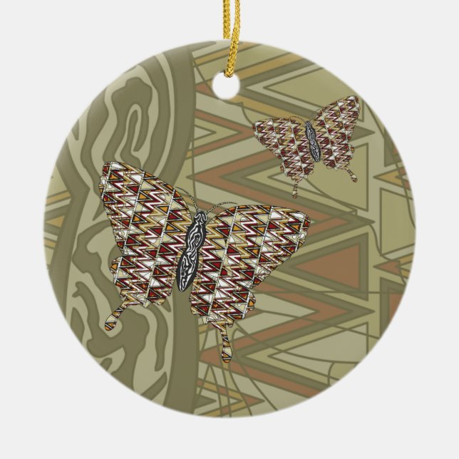 Afrikansk svallsvanskornament julgransprydnad keramik (Framsidan)
