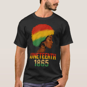 Afrikansk svart drottning Afro Girl Junetelfte T Shirt