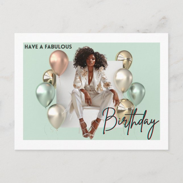 Afrikansk svart drottning Melanin Sista Shopp Helg Vykort (Framsida)