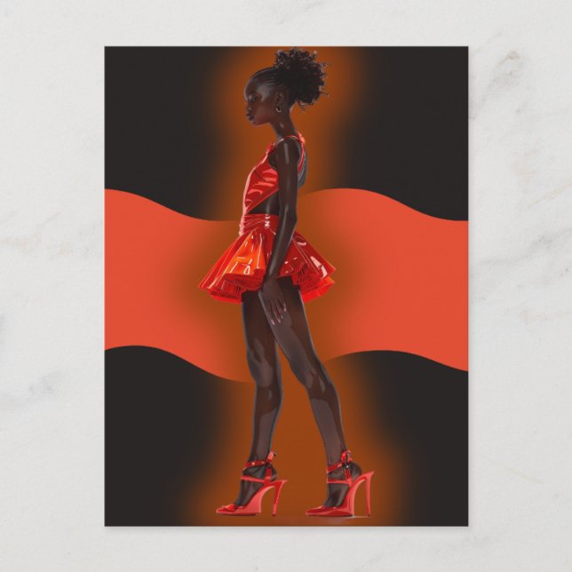 Afrikansk svart drottning Melanin Sista Shopp Helg Vykort (Framsida)