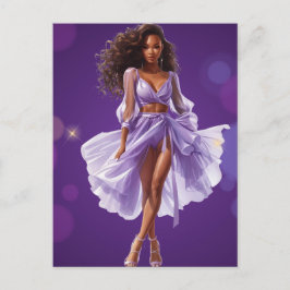 Afrikansk svart drottning Melanin Sista Shopp Helg Vykort