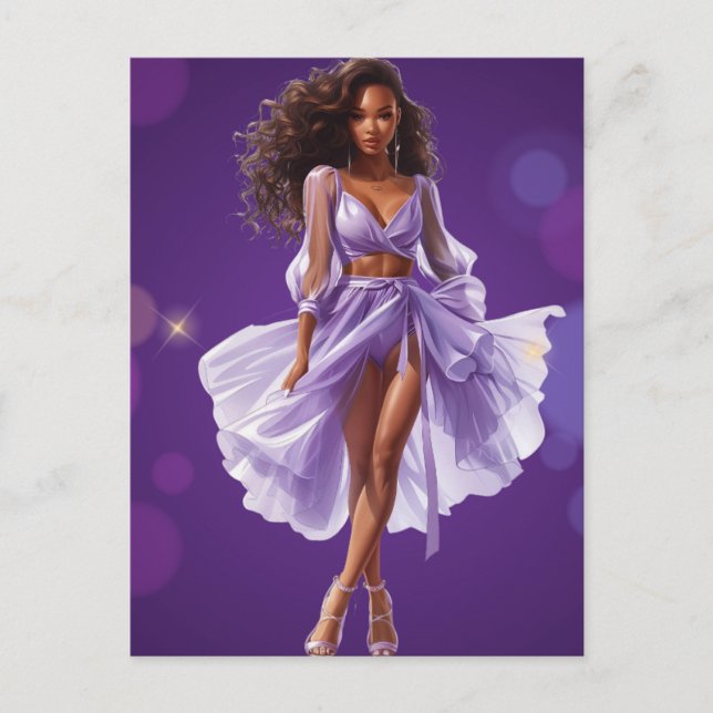 Afrikansk svart drottning Melanin Sista Shopp Helg Vykort (Framsida)