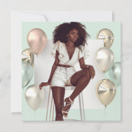 Afrikansk svart drottning Melanin Sista Shopp Julkort