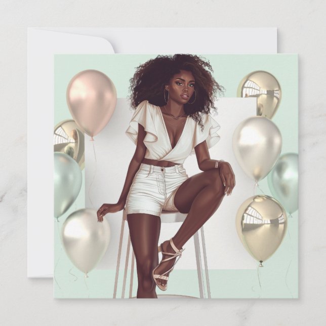 Afrikansk svart drottning Melanin Sista Shopp Julkort (Framsida)