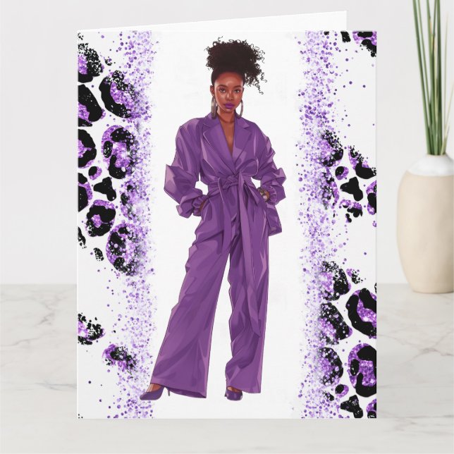 Afrikansk svart drottning Melanin Sista Shopp Kort (Framsida)