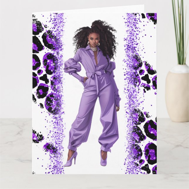 Afrikansk svart drottning Melanin Sista Shopp Kort (Framsida)