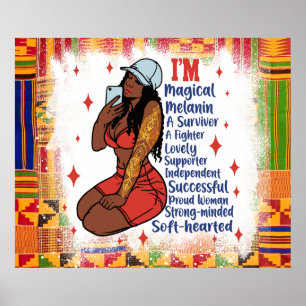 Afrikansk svart drottning Melanin Sista Shopp Poster