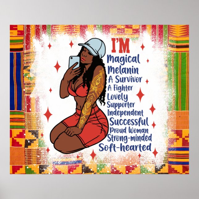 Afrikansk svart drottning Melanin Sista Shopp Poster (Framsidan)