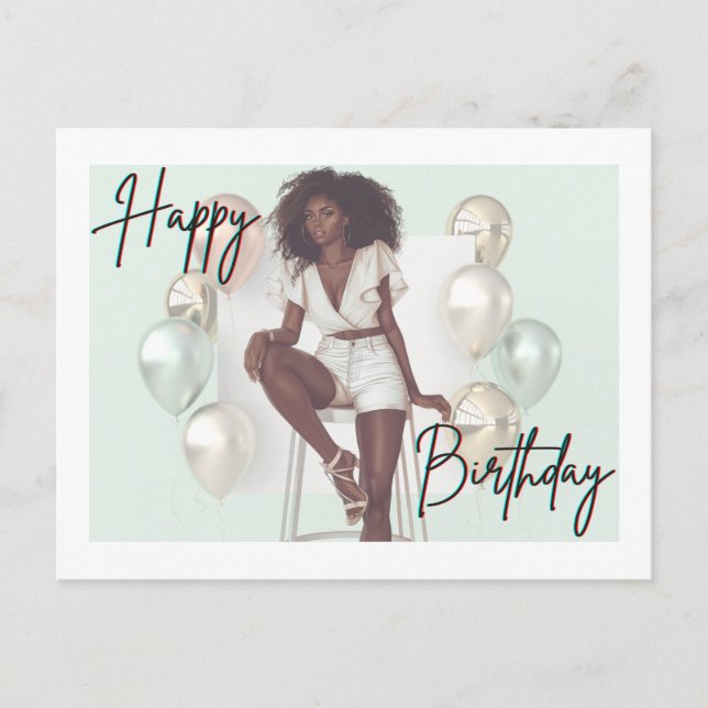 Afrikansk svart drottning Melanin Sista Shopp Vykort (Framsida)