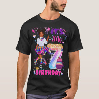 Afrikansk svart flicka 7 år gammal min 7:e t shirt