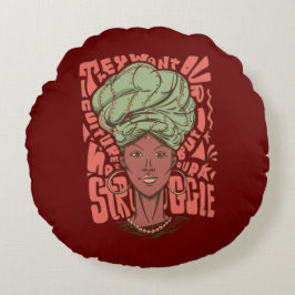 Afrikansk svart historik månad rund kudde