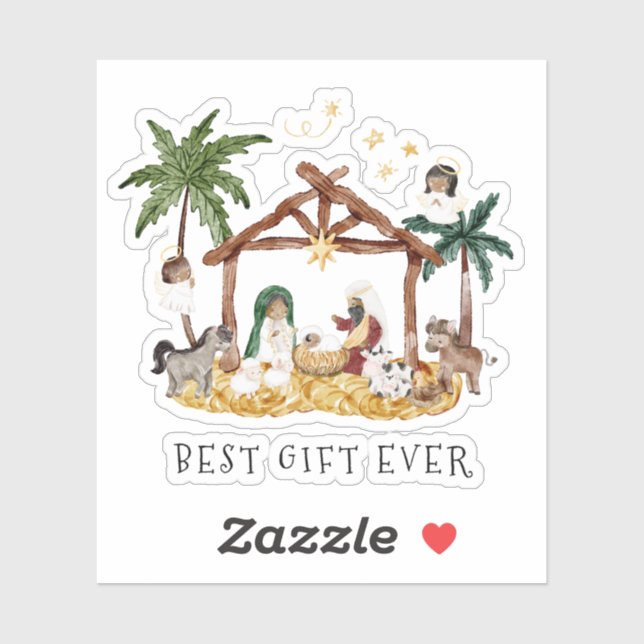 Afrikansk svart jultomhet klistermärken (Ark)