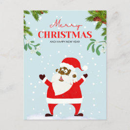 Afrikansk svart-Jultomten-jul Helg Vykort