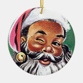 Afrikansk svart-Jultomten-jul Julgransprydnad Keramik