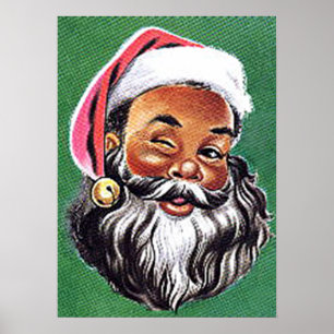 Afrikansk svart-Jultomten-jul Poster