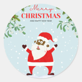 Afrikansk svart-Jultomten-jul Runt Klistermärke