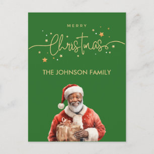 Afrikansk svart-Jultomten-jul Vykort