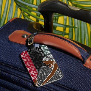 Afrikansk svart kvinna med heitage Head Wrap Bagagebricka
