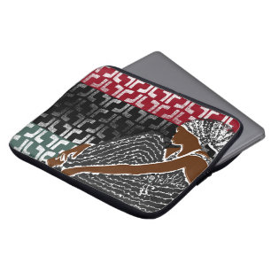 Afrikansk svart kvinna med heitage Head Wrap Laptop Fodral