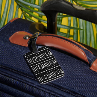 Afrikansk svart lermudcloth-resgodsetikett - Reset Bagagebricka