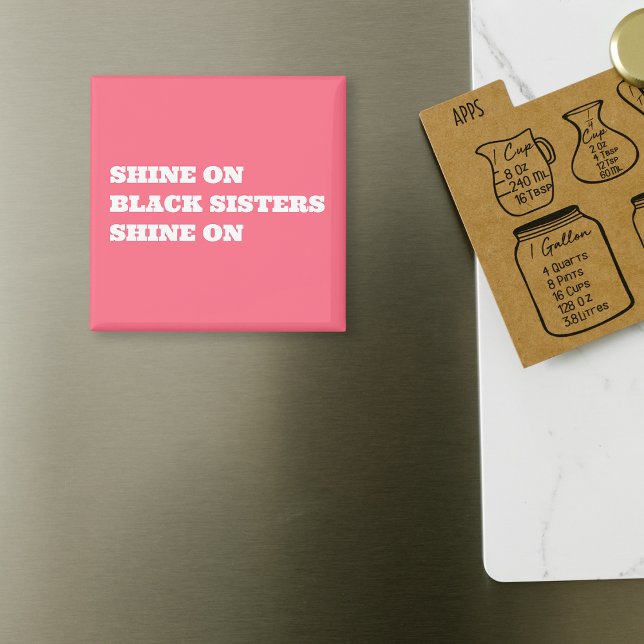 Afrikansk (svart) motivation magnet (Shine on magnet pink)