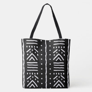 Afrikansk svart mudcloth-tas - Bärstil Tygkasse