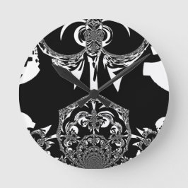 Afrikansk svart och vit konst rund klocka