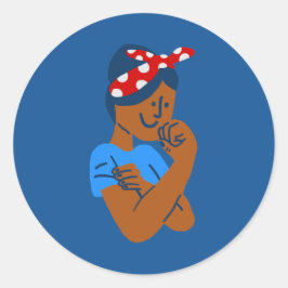 afrikansk svart rosie the riveter rockabilly retro runt klistermärke