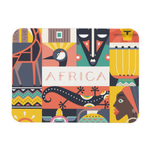 Afrikansk symbolisk konstCollage Magnet
