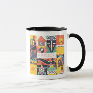 Afrikansk symbolisk konstCollage Mugg