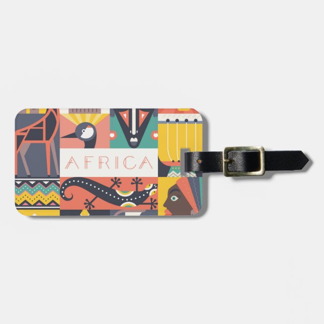 Afrikansk symbolkonsthandling bagagebricka (Horisontell Framsida)