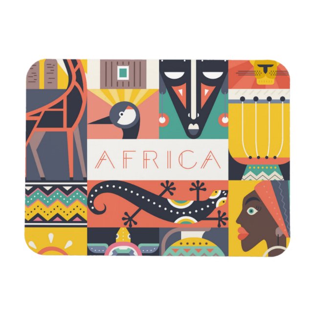 Afrikansk symbolkonsthandling magnet (Horisontell)