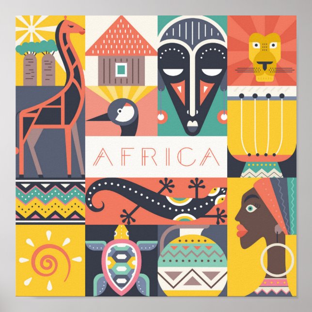 Afrikansk symbolkonsthandling poster (Framsidan)