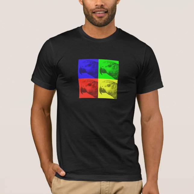 Afrikansk T-tröja för mörk för grå färgpopkonst Tee Shirt (Framsida)