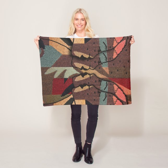 Afrikansk tekonst fleecefilt (På plats)