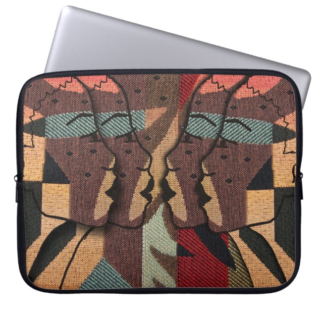 Afrikansk tekonst laptop sleeve (Framsidan)