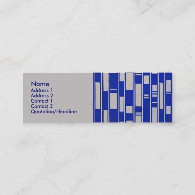 Afrikansk textil inspirerad abstrakt - V2 Mini Visitkort (Framsida)
