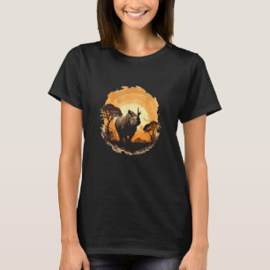 Afrikansk tian Spara vid Black Rhino T Shirt