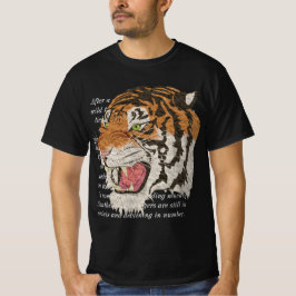 Afrikansk tiger ansikte vit text manar svart t shirt