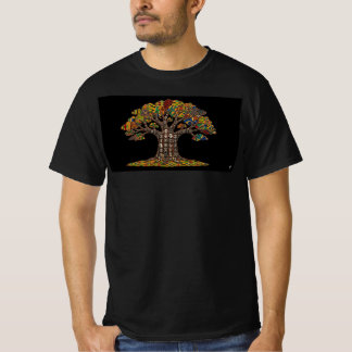 Afrikansk träd design i svart t shirt