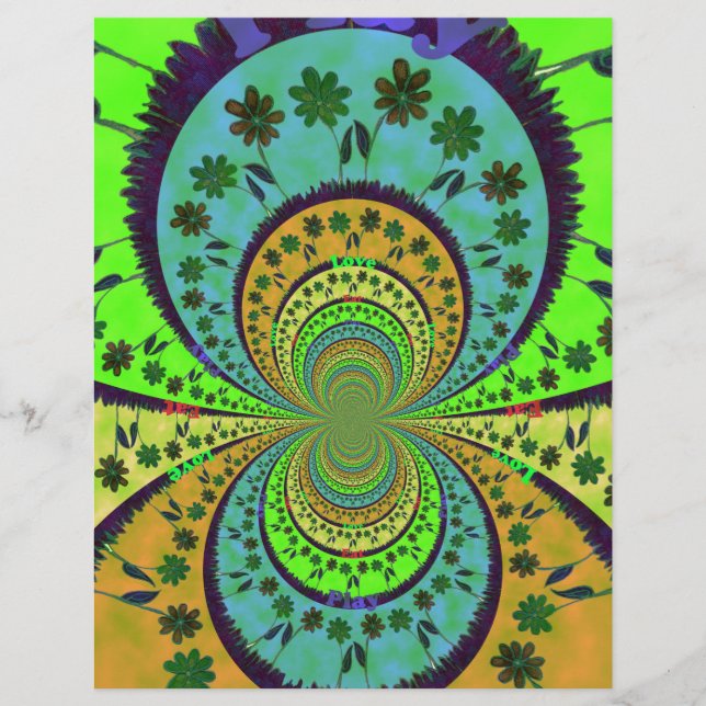 Afrikansk traditionell Blommigt i Färg Kaleidoscop (Framsida)