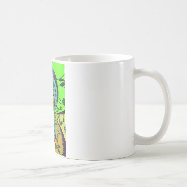 Afrikansk traditionell Blommigt i Färg Kaleidoscop Kaffemugg (Höger)