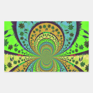 Afrikansk traditionell Blommigt i Färg Kaleidoscop Rektangulärt Klistermärke