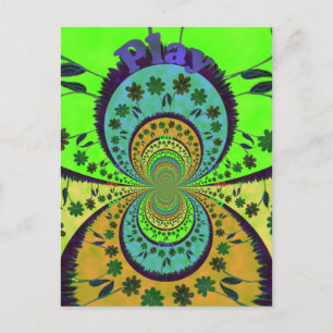 Afrikansk traditionell Blommigt i Färg Kaleidoscop Vykort