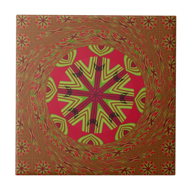 Afrikansk traditionell design kakelplatta (Framsidan)